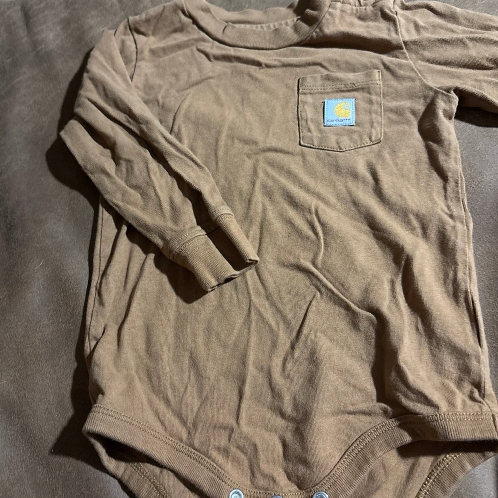 Carhartt Brown Kids One Piece Bodysuit